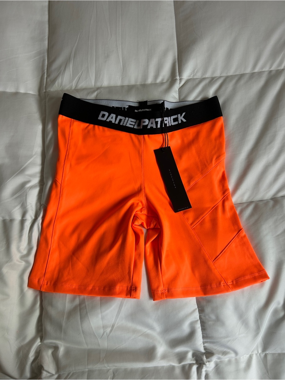 Daniel Patrick Black Athletic Compression Shorts with Logo Waistband